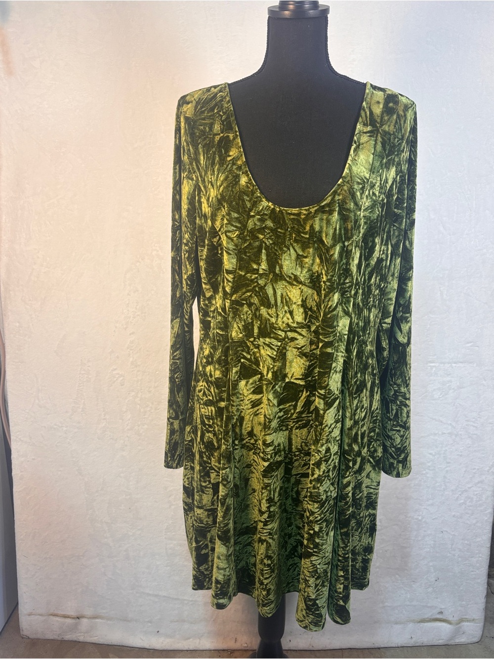 Little Lies Sweet Jane Olive Crushed Velvet Mini Dress XL / UK 18 As Seen On - Picture 6 of 13